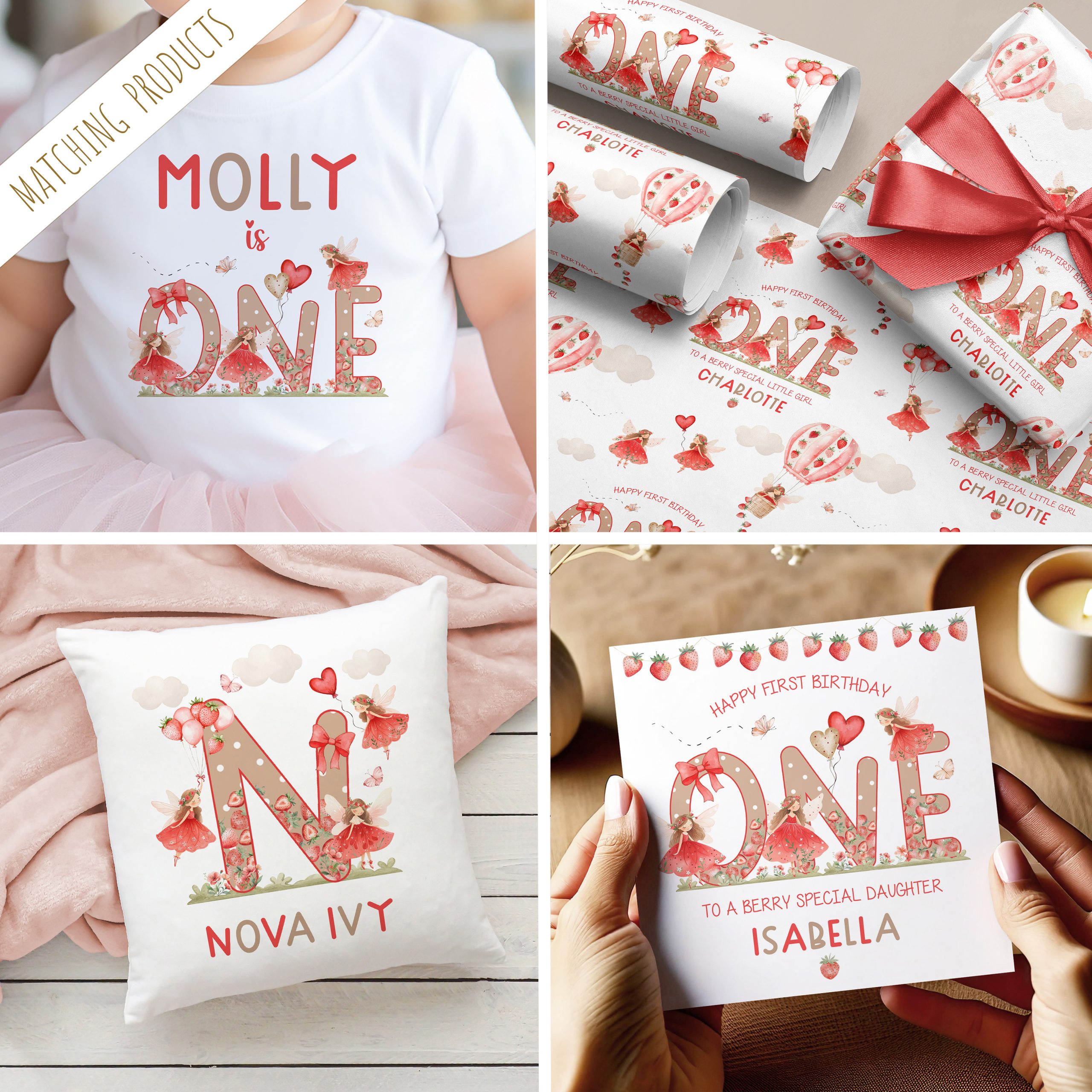 Personalised 1st Birthday Strawberry Card