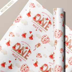 1st Birthday Strawberry Wrapping Paper