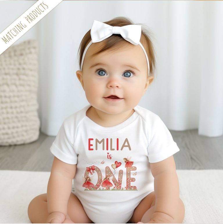 Personalised 1st Birthday Strawberry Fairy Bodysuit
