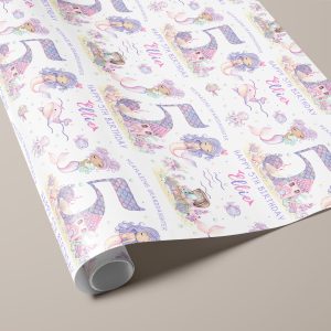 Girls Personalised Mermaid Birthday Gift Wrapping Paper