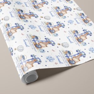 1st Birthday Blueberry Gift Wrapping Paper