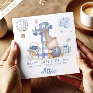 1st Birthday Blueberry Card