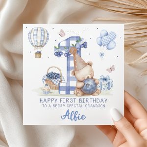 1st Birthday Blueberry Card