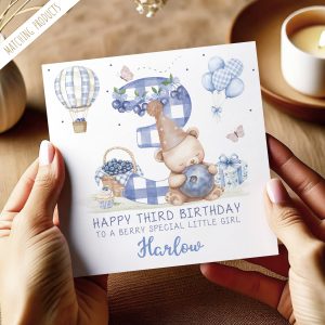 Blueberry 3rd Birthday Card