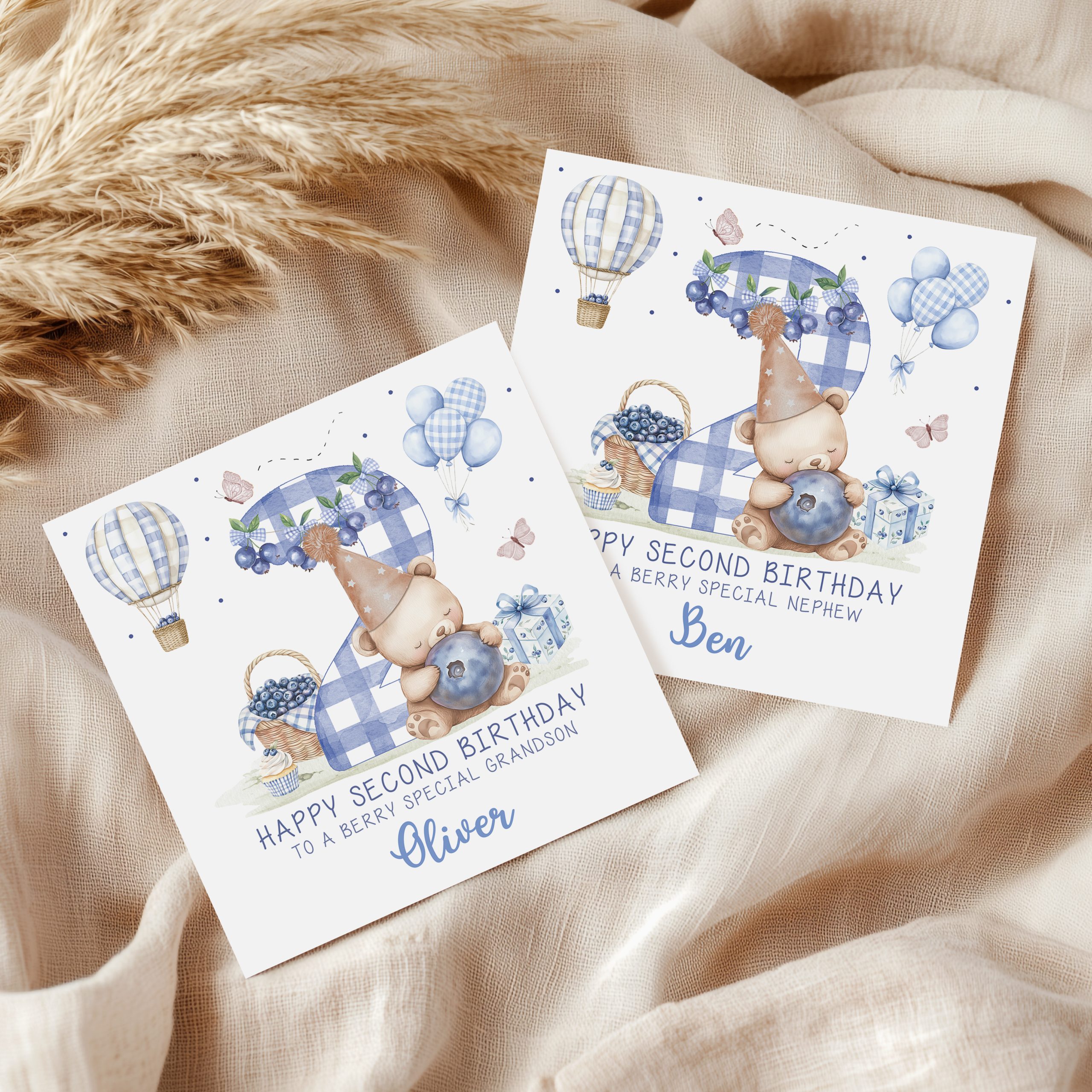 Blueberry 2nd Birthday Card