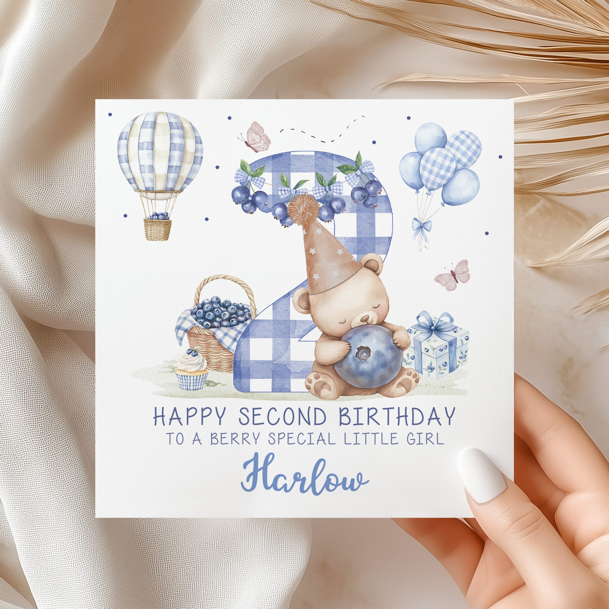 Blueberry 2nd Birthday Card