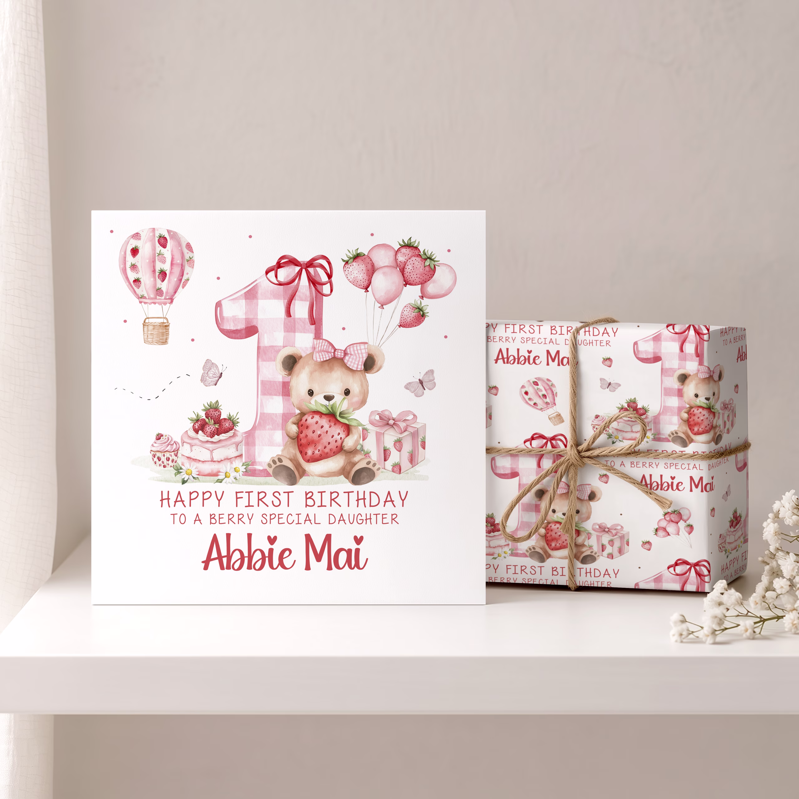 Girls 1st Birthday Card