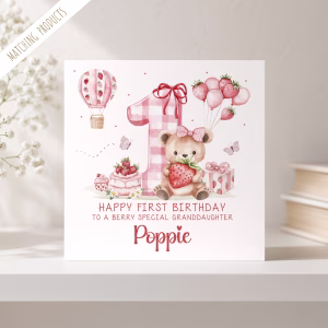 Girls 1st Birthday Card
