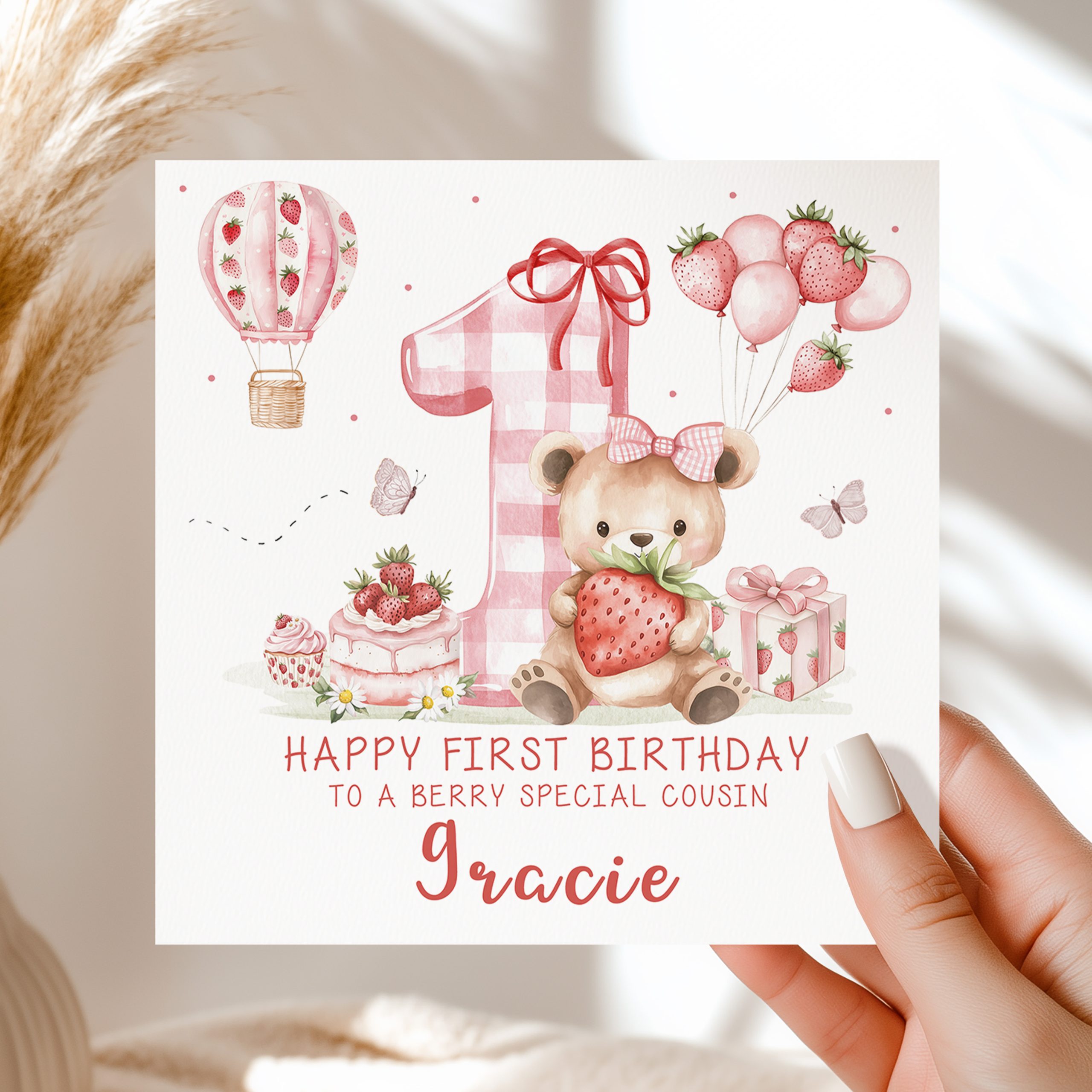 Girls 1st Birthday Card