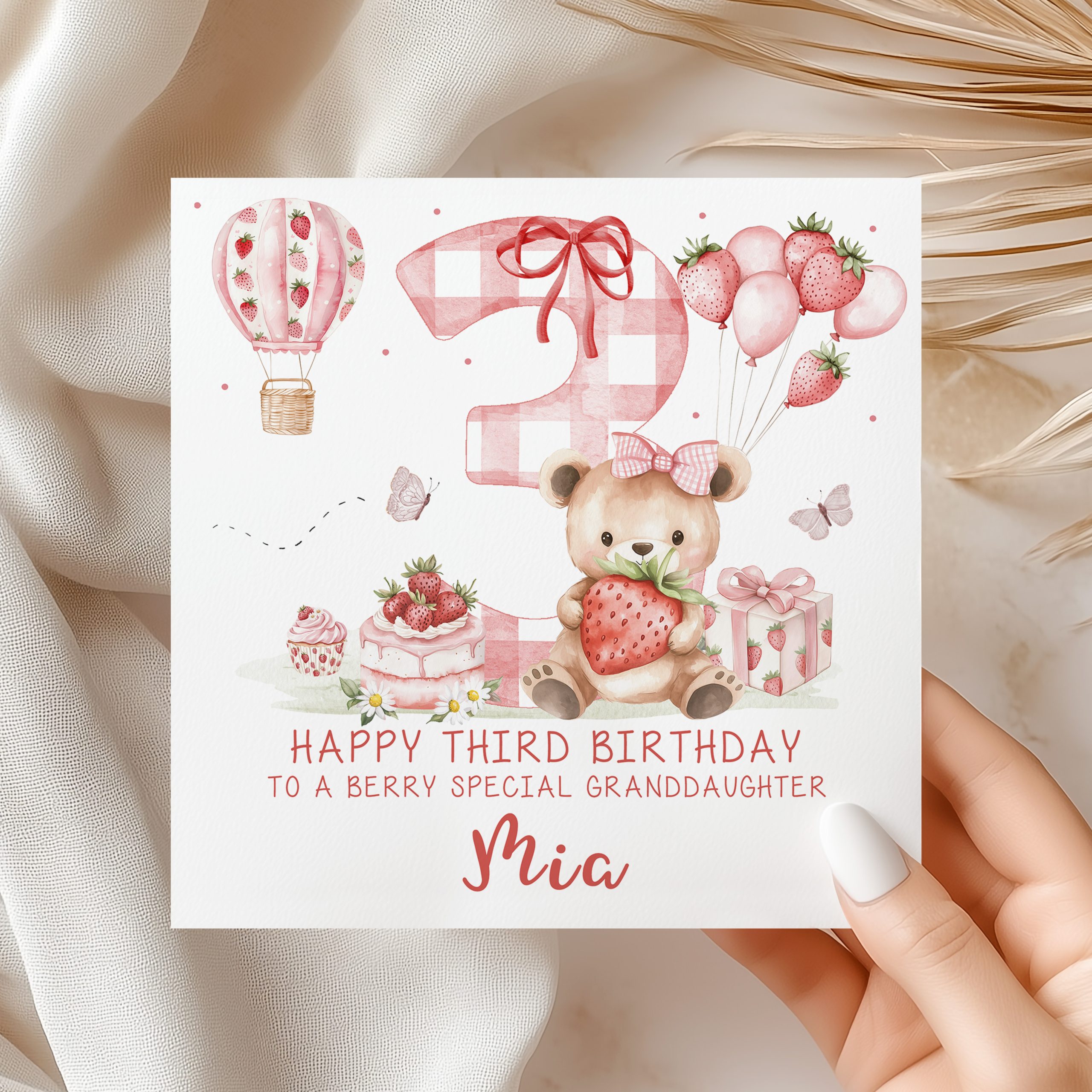 Girls 3rd Birthday Card