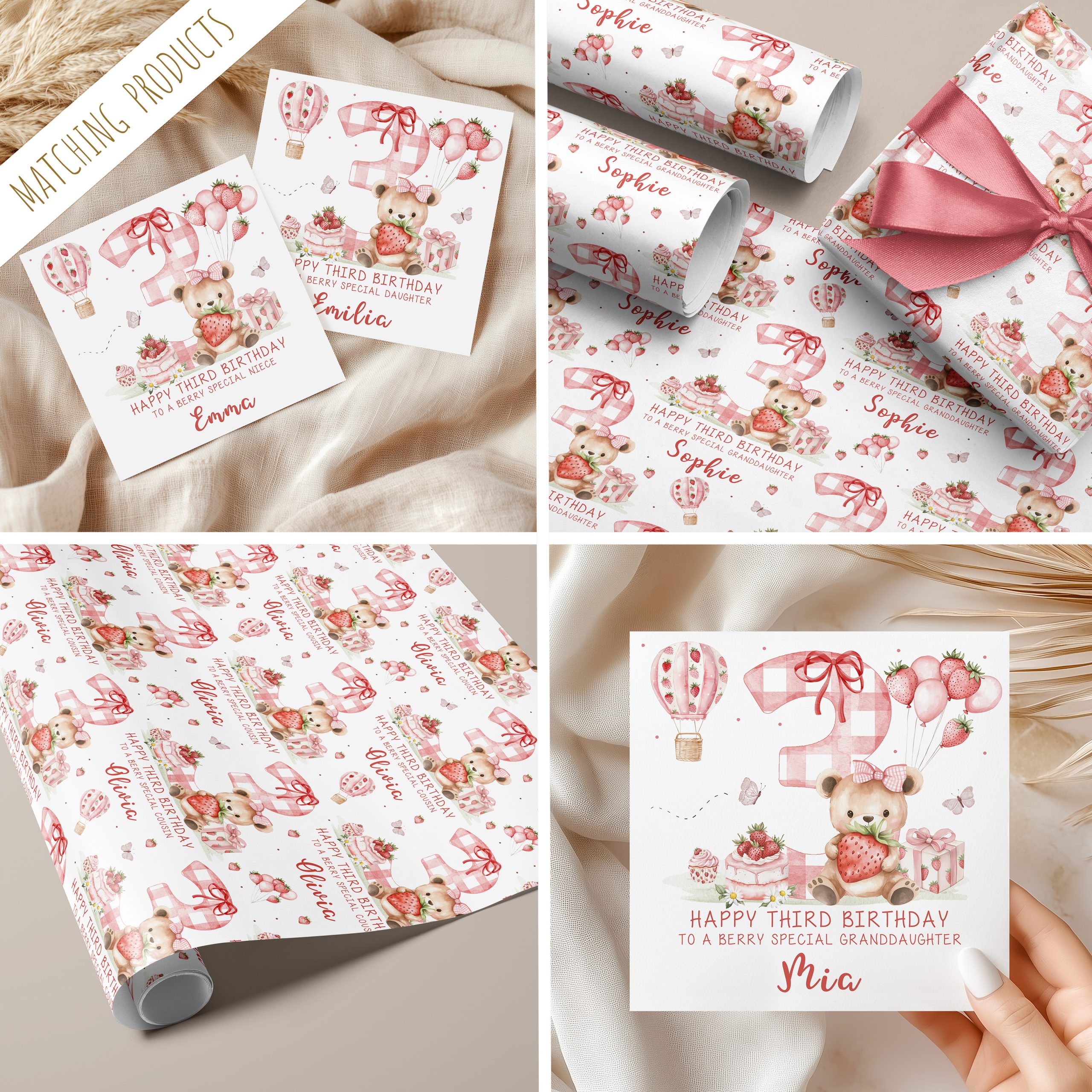 Girls 3rd Birthday Card