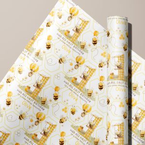Personalised Bumble Bee Gift Wrapping Paper