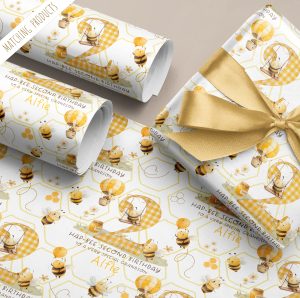 Personalised Bumble Bee Gift Wrapping Paper