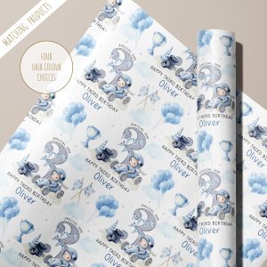 Boys Personalised Racing Car Birthday Gift Wrapping Paper