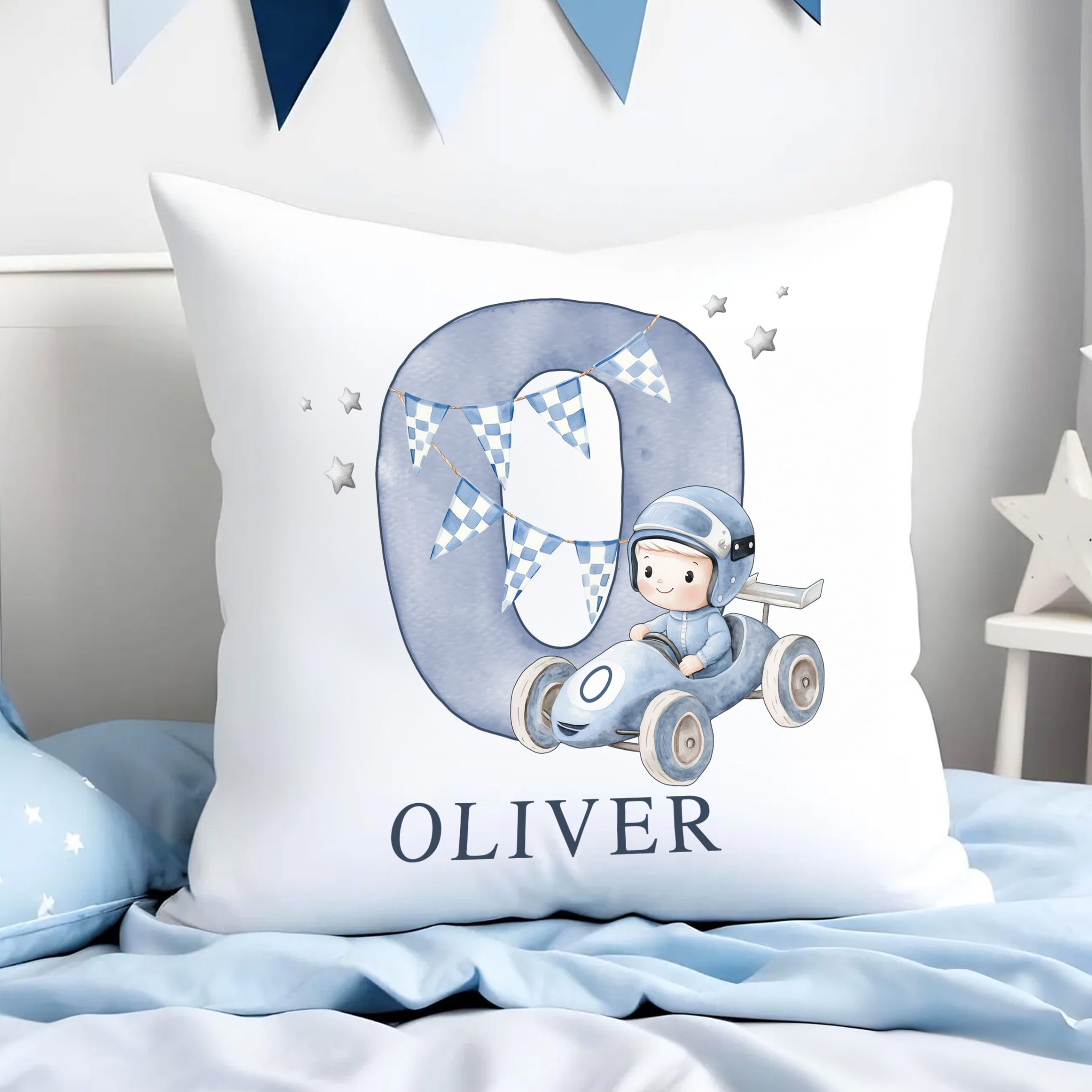 Kids Nursery Racing Car Cushion