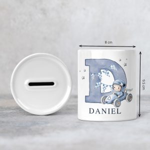 Boys Personalised Racing Car Money Pot