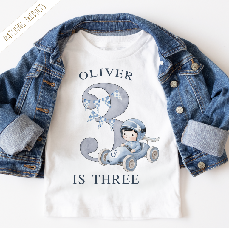 Kids Racing Car Birthday T-Shirt