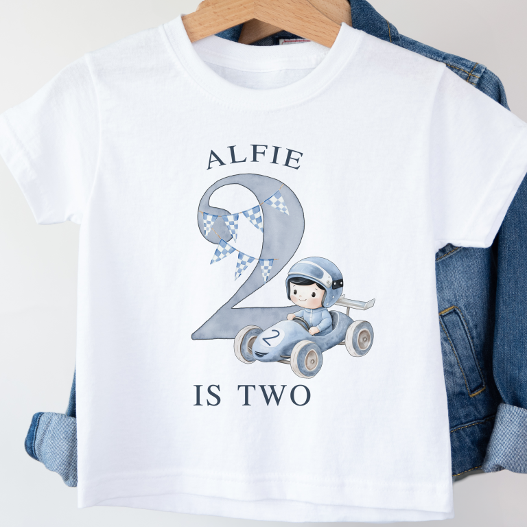 Kids Racing Car Birthday T-Shirt