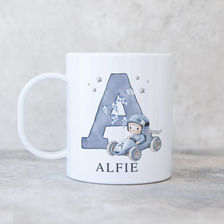 Kids Personalised 11oz & 6oz Unbreakable Mugs – Racing Car