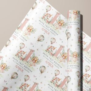 Personalised Unicorn Fairy Birthday Gift Wrapping Paper