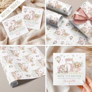 Personalised Unicorn Fairy Birthday Gift Wrapping Paper