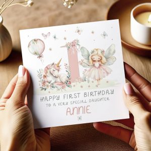 Personalised Unicorn Fairy Birthday Card