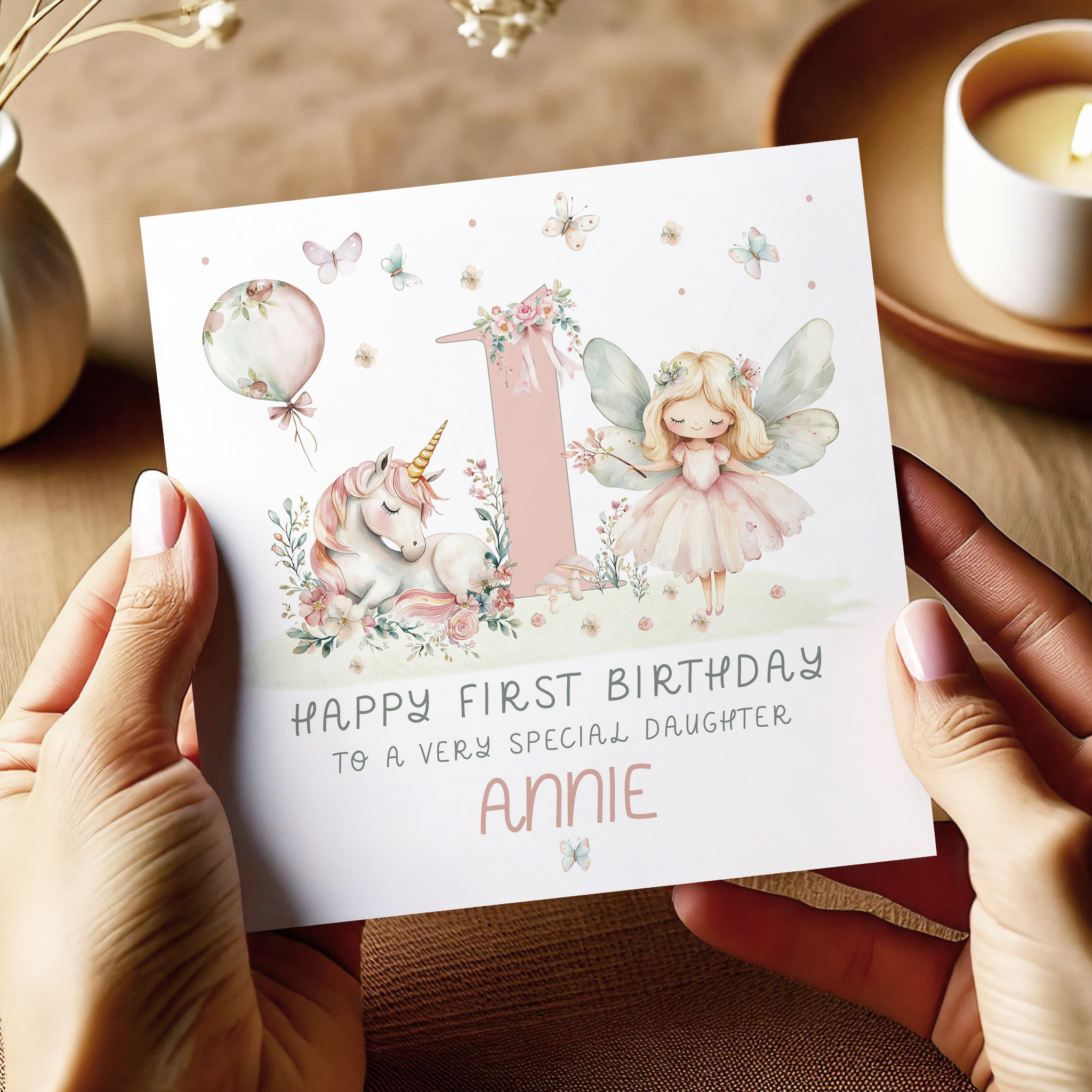 Personalised Unicorn Fairy Birthday Card