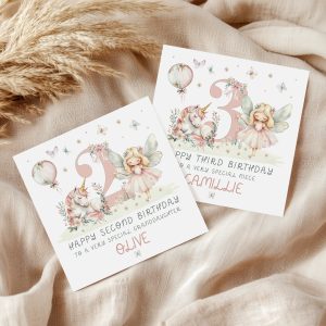Personalised Unicorn Fairy Birthday Card