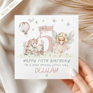 Personalised Unicorn Fairy Birthday Card