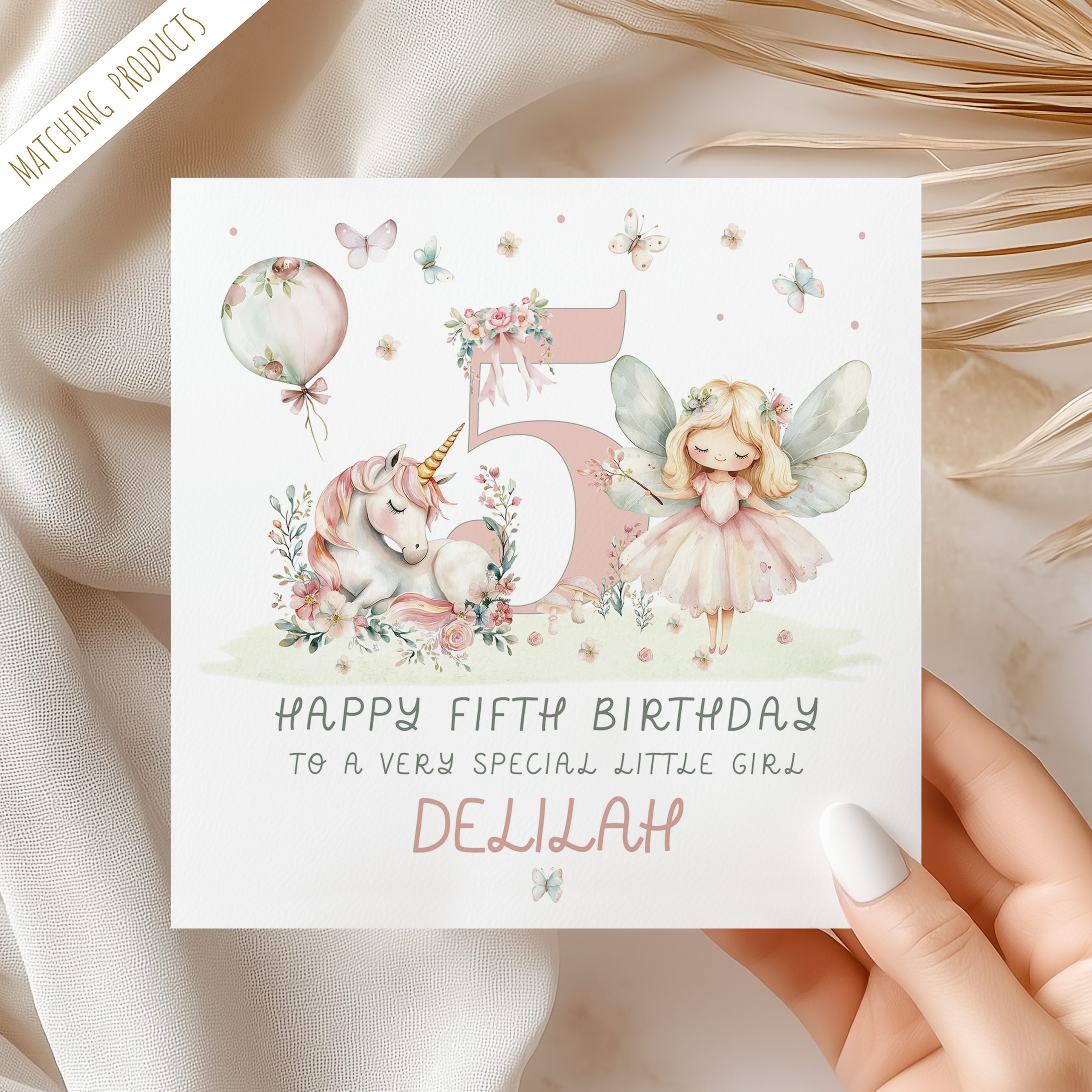 Personalised Unicorn Fairy Birthday Card