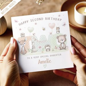 2nd Birthday Woodland Animals Card