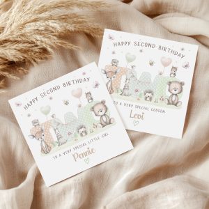 2nd Birthday Woodland Animals Card