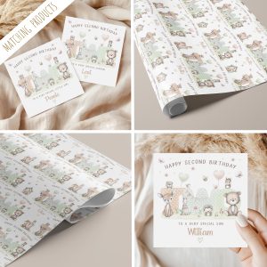 2nd Birthday Woodland Animals Card