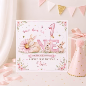 Girls 1st Birthday Card