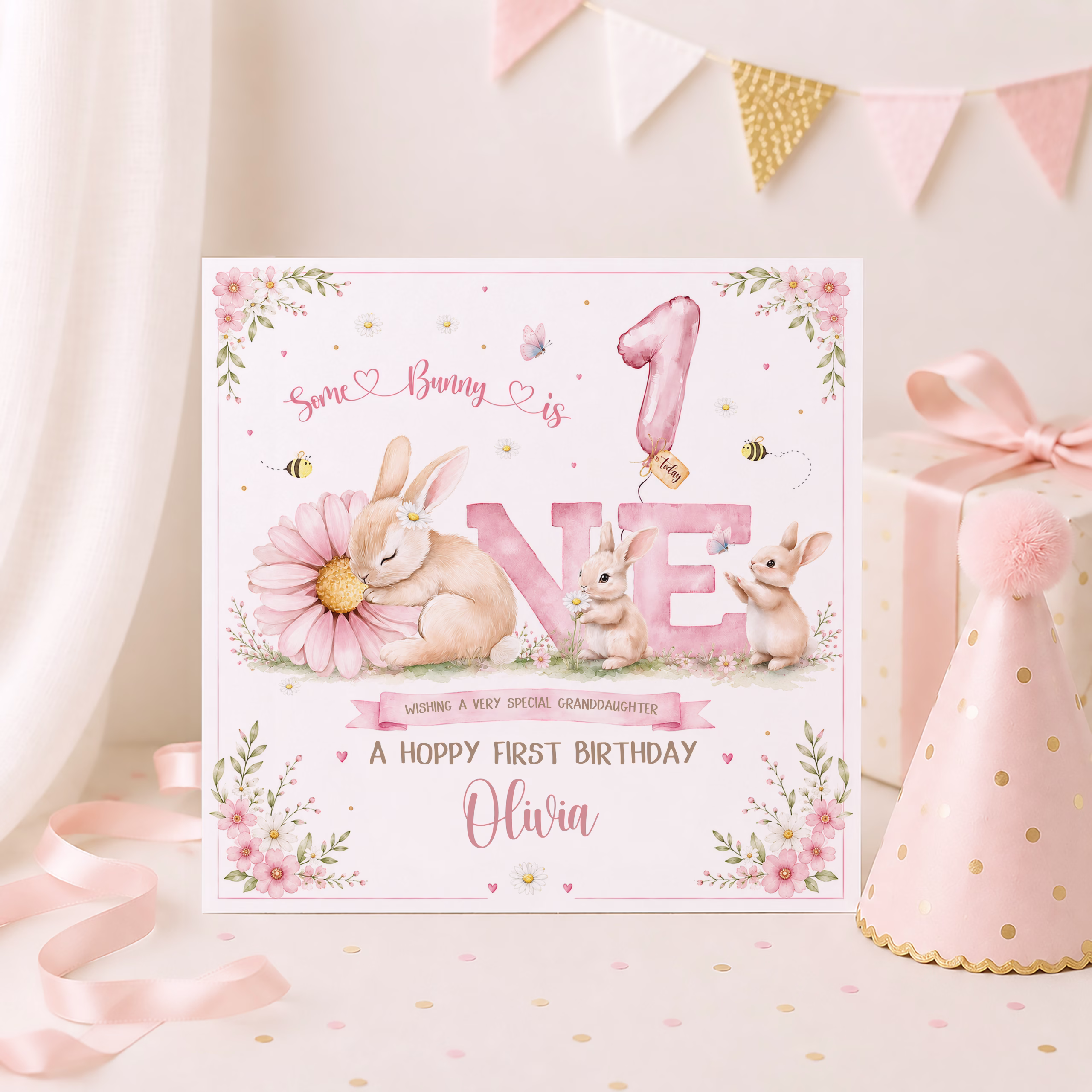 Girls 1st Birthday Card