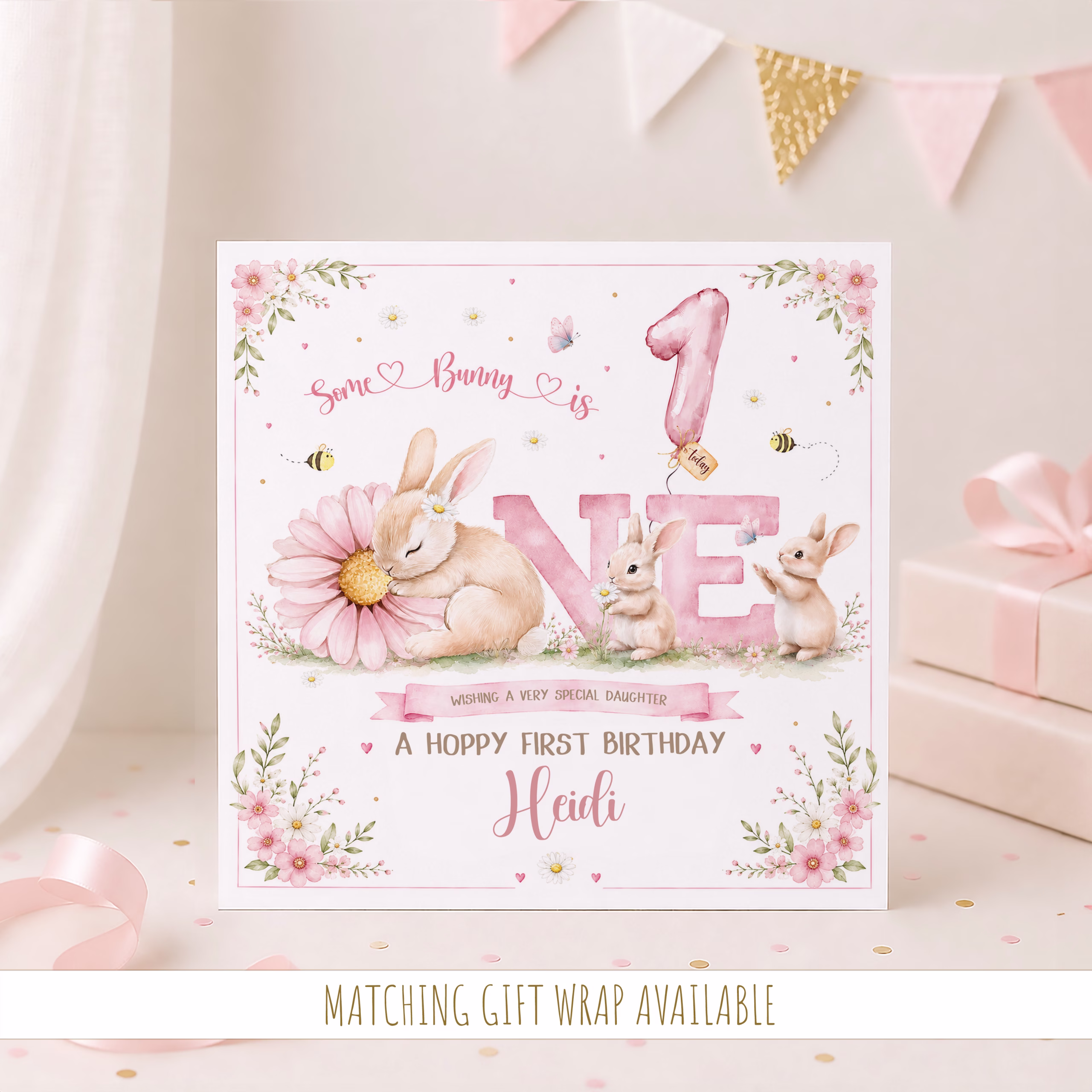 Girls 1st Birthday Card