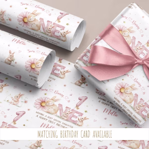 Girls 1st Birthday Gift Wrap
