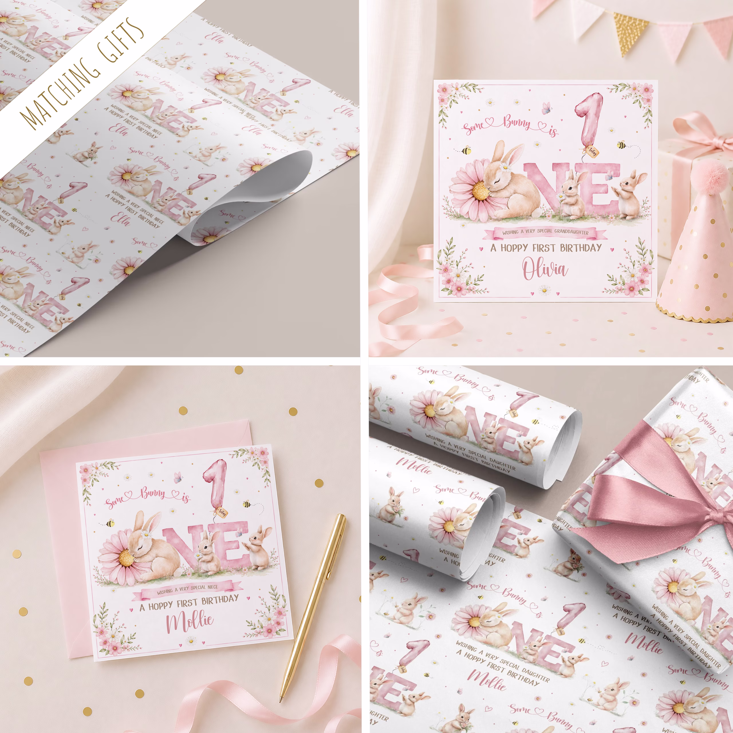Girls 1st Birthday Card