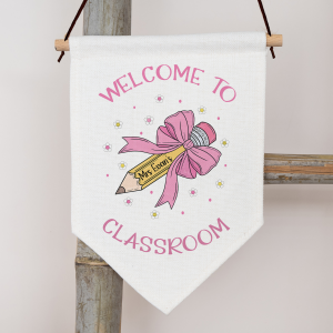 Personalised classroom linen door sign