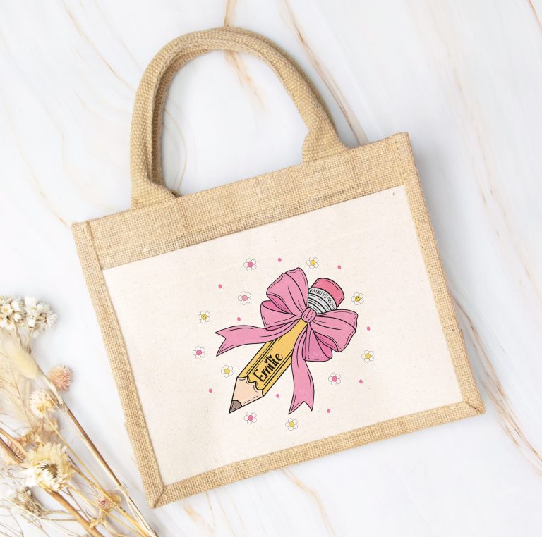 Personalised Teacher Jute Bag With Pocket