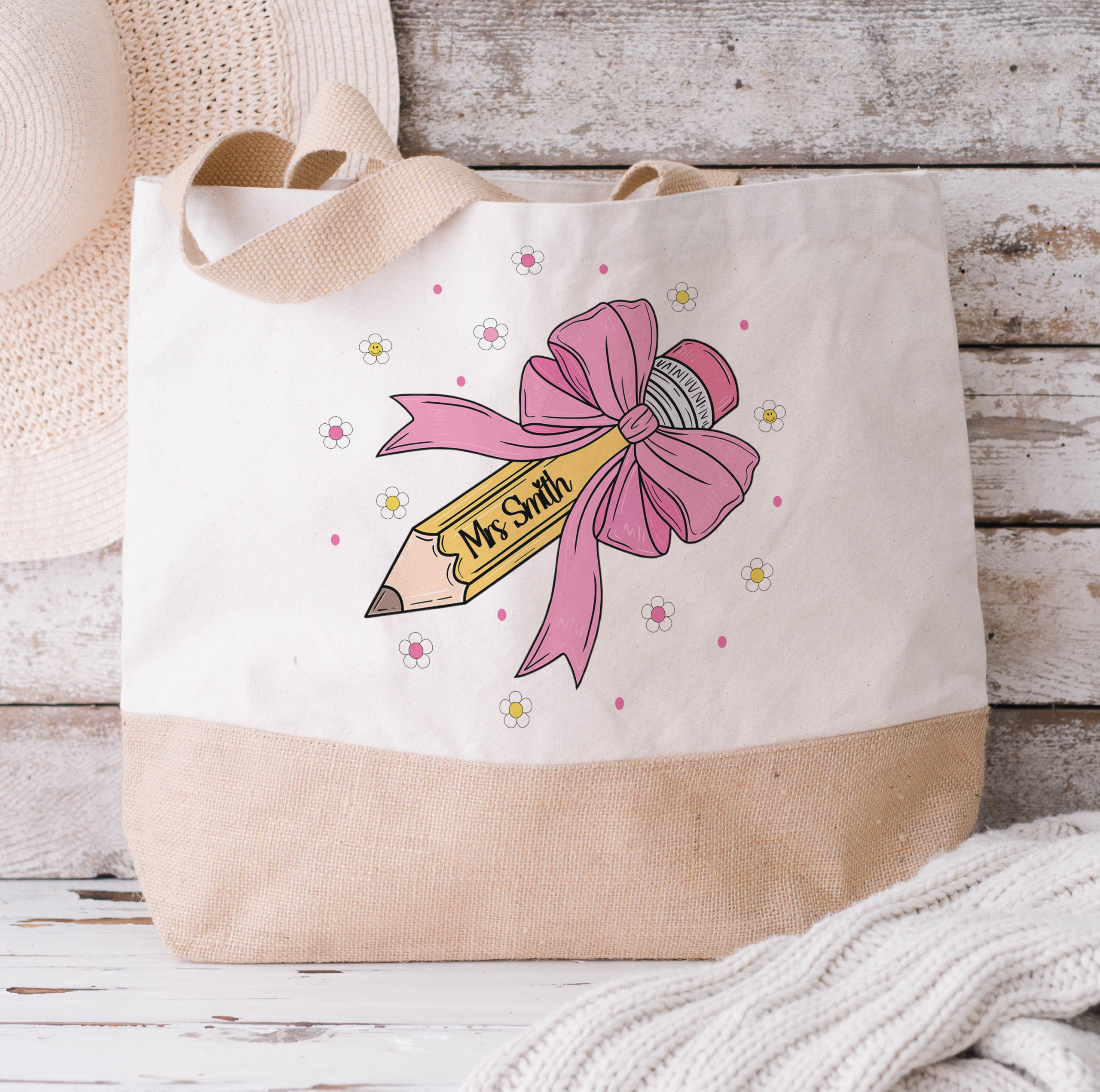 Personalised Teacher Jute Bag