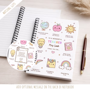 Personalised Teacher Notebook Gift