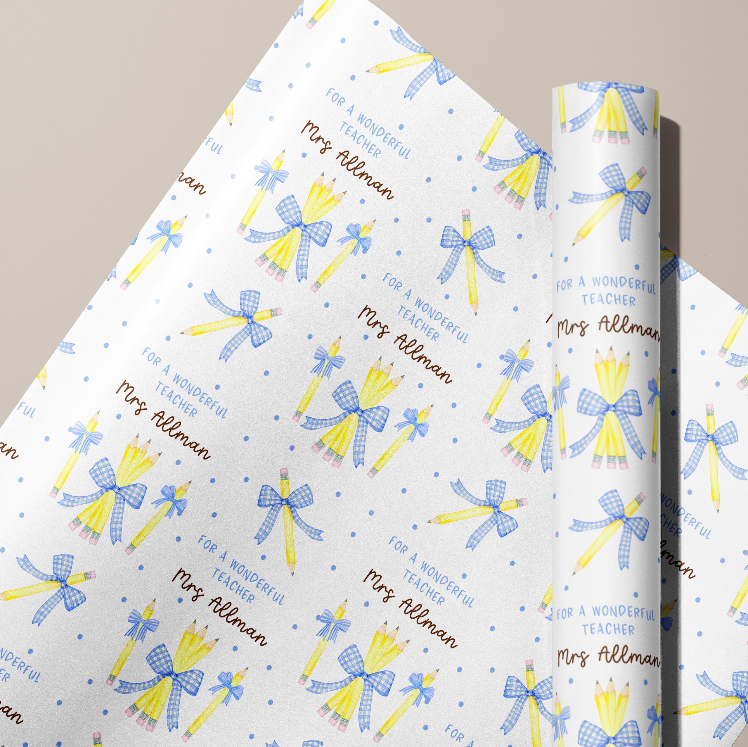 Thank You Teacher Gift Wrapping Paper