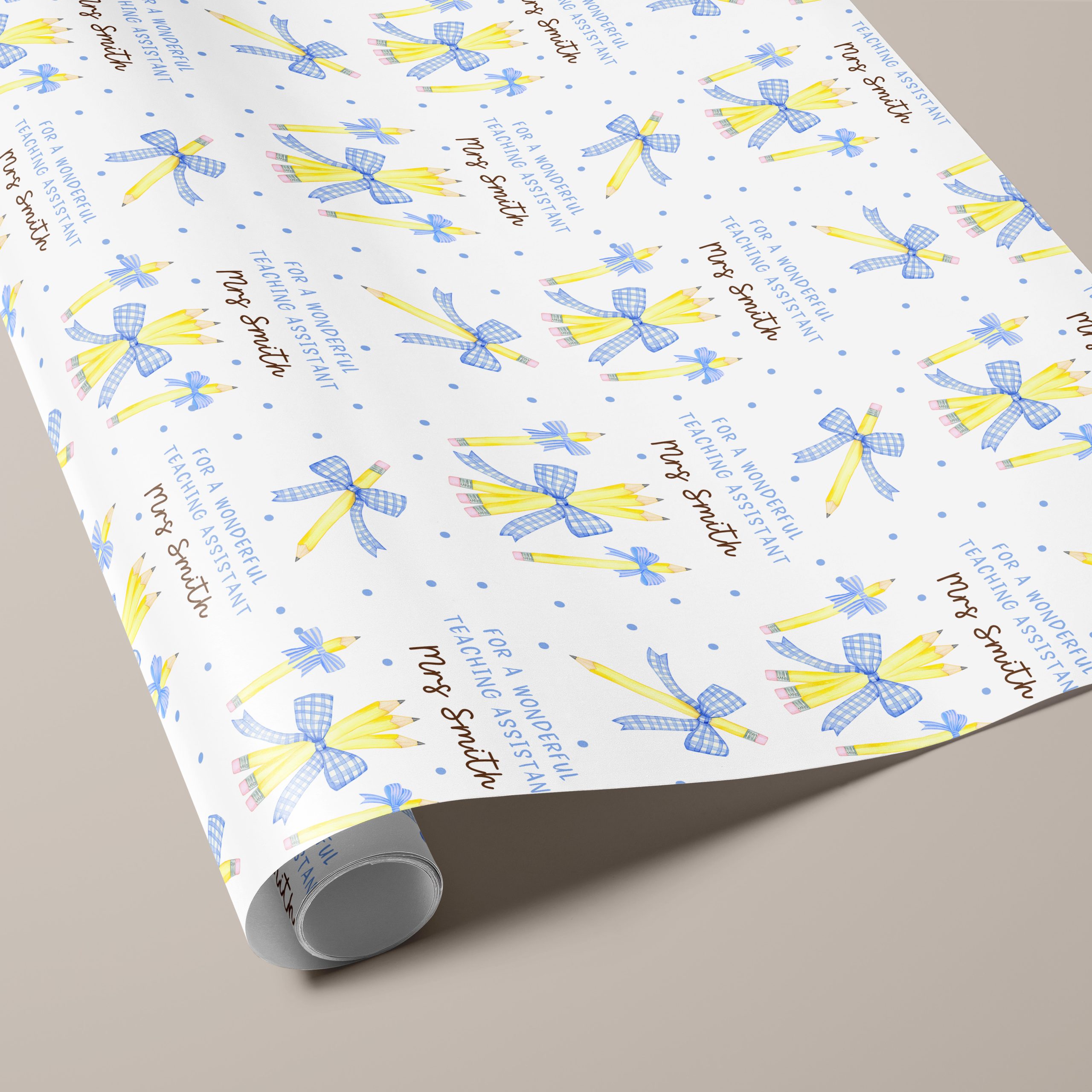 Thank You Teacher Gift Wrapping Paper