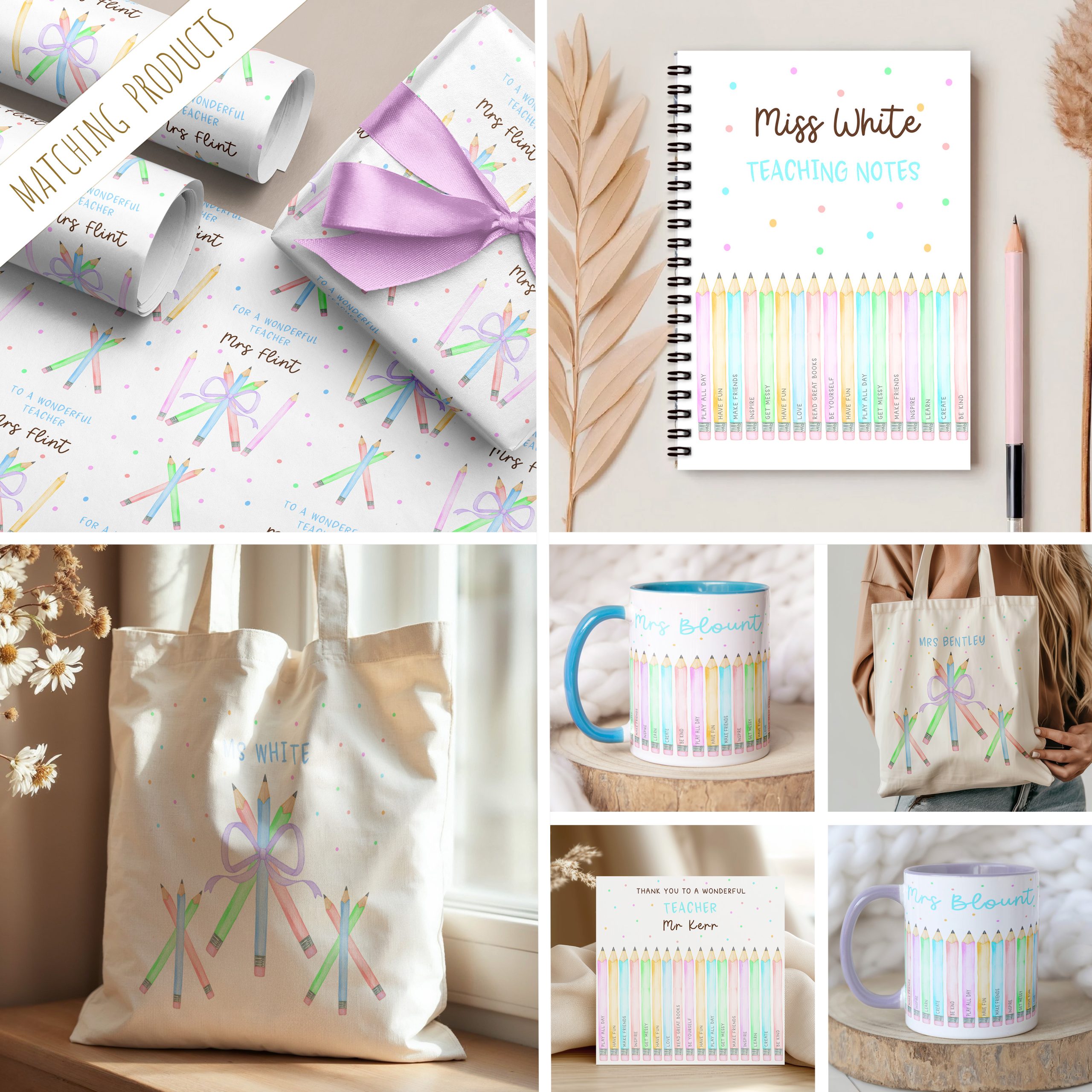 Thank You Teacher Coloured Pencils Note Pad
