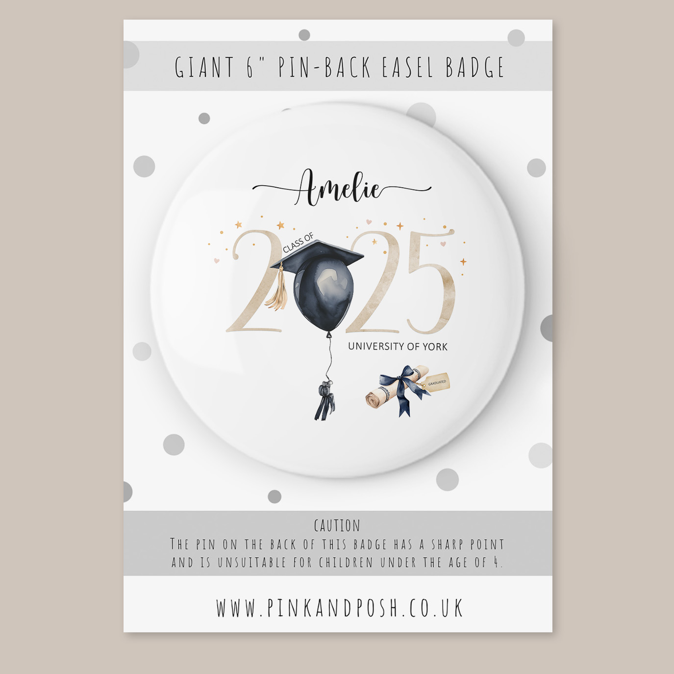 Personalised Graduation Badge