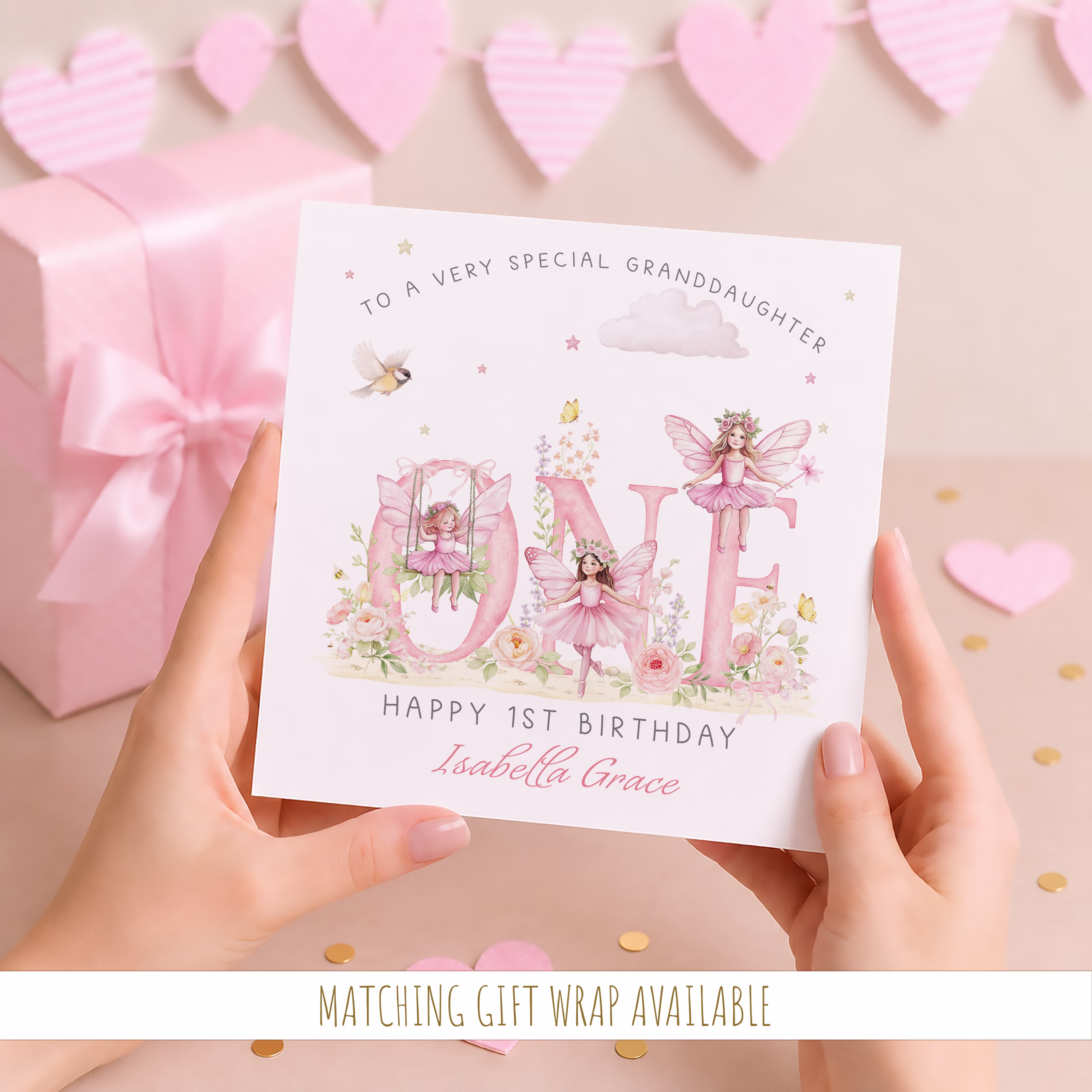 Girls 1st Birthday Fairy Card