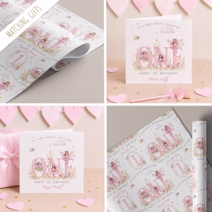Girls 1st Birthday Fairy Card