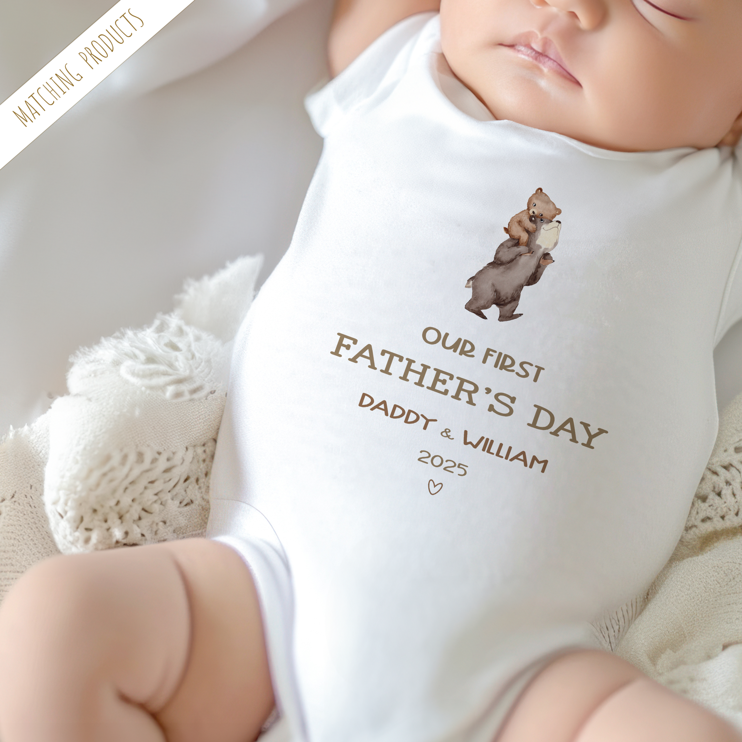 1st Father's Day Baby Bear Onsie
