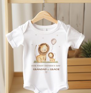 1st Father's Day Baby Lion Onsie